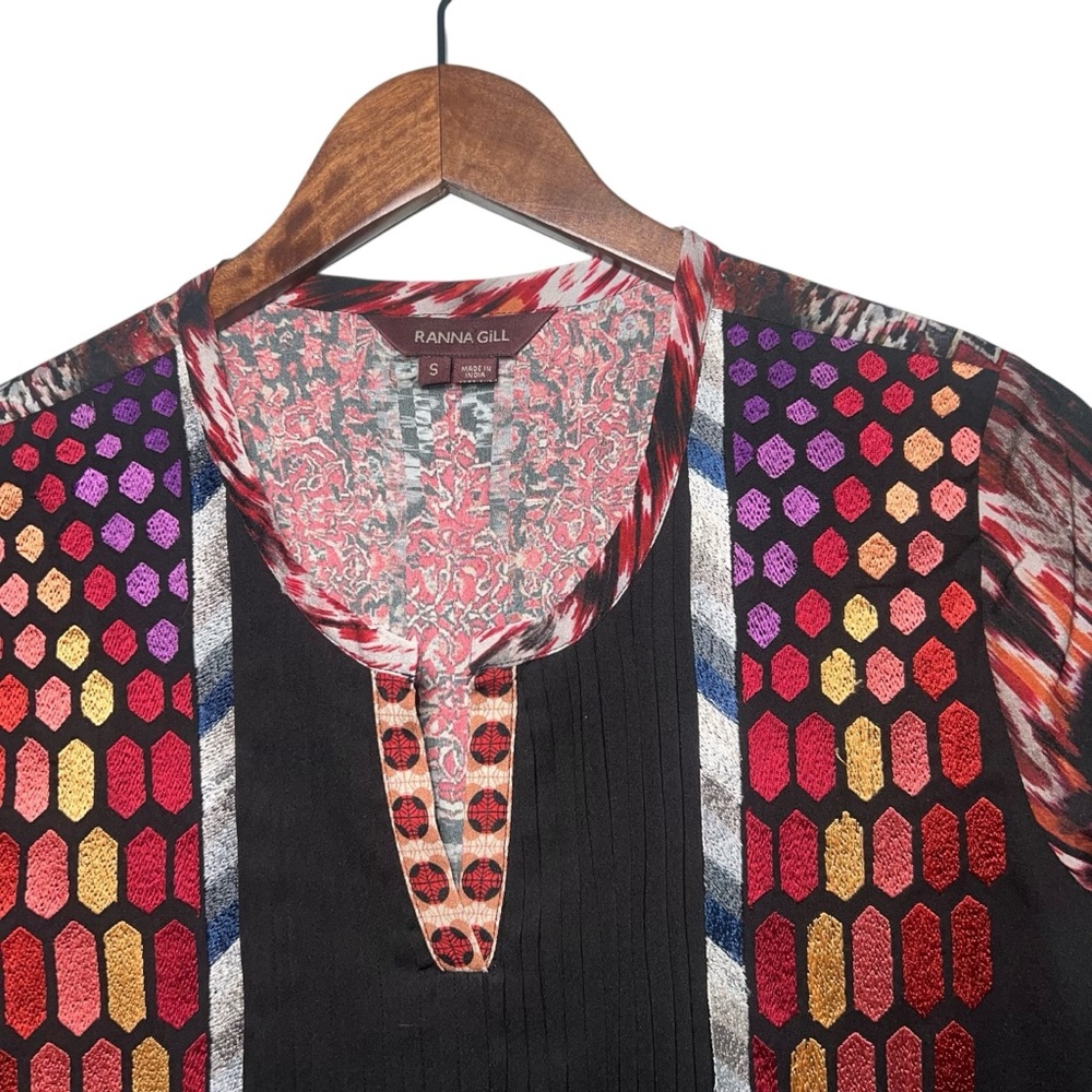 Ranna Gill Anthropologie Embroidered Spectral Peasant Top Blouse Size Small‎ - Picture 5 of 8